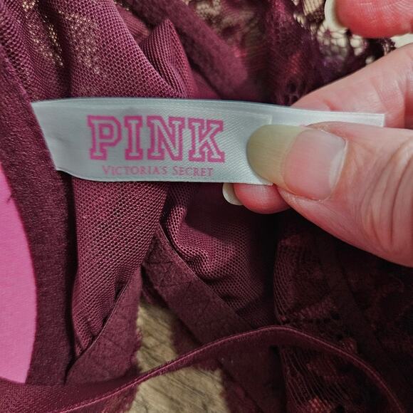 Victoria's Secret PINK Racerback Bralette Underwire Size 32DD Bra Front Closure - Picture 13 of 15